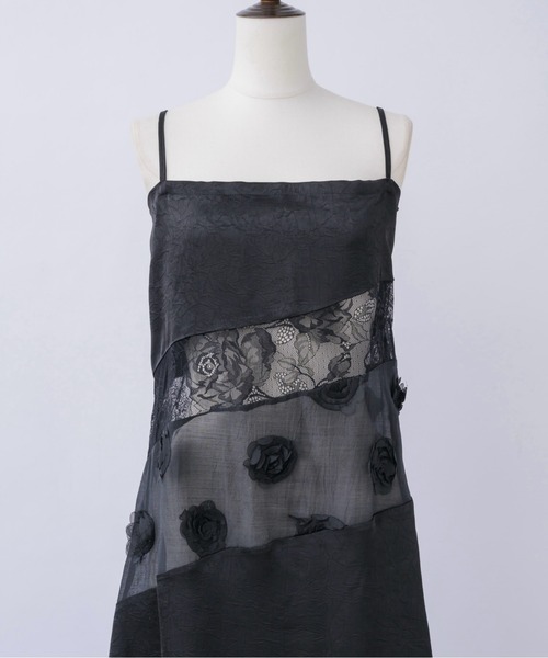 musubore(ムスボレ)の「patchwork lace camisole OP / パッチワークキャミワンピース(ワンピース・レディース・ブラック/ベージュ・FREE)」の19枚目の写真