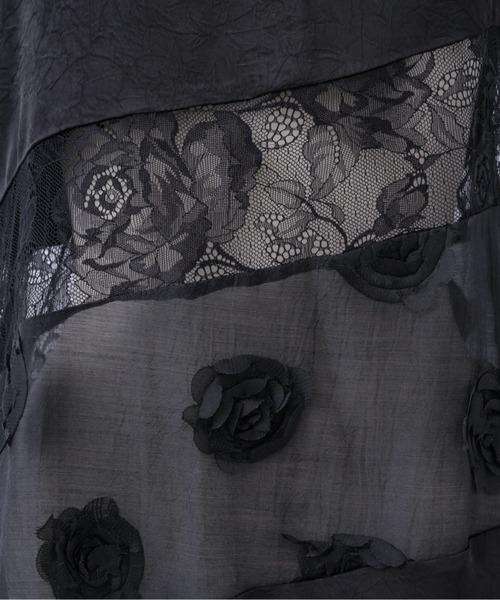 musubore(ムスボレ)の「patchwork lace camisole OP / パッチワークキャミワンピース(ワンピース・レディース・ブラック/ベージュ・FREE)」の9枚目の写真