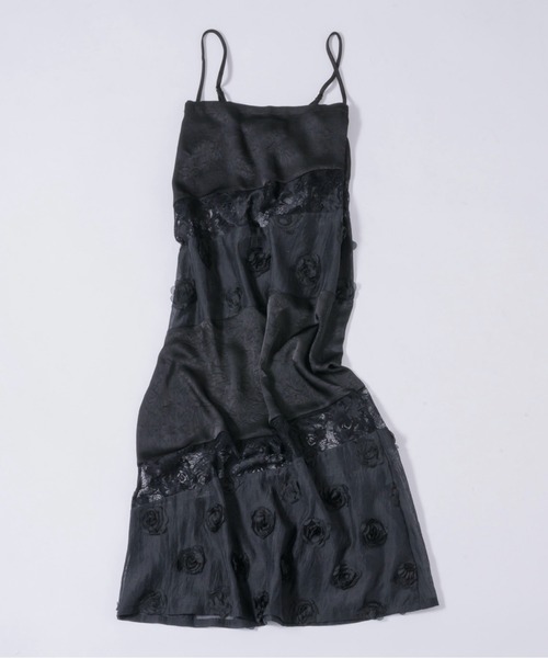 musubore(ムスボレ)の「patchwork lace camisole OP / パッチワークキャミワンピース(ワンピース・レディース・ブラック/ベージュ・FREE)」の13枚目の写真