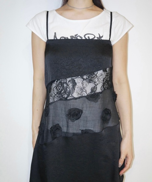 CestNousパッチワーク 黒×グレー チェック柄キャミソールワンピースy2k NOAHL｜2wayチェック柄キャミソールワンピース | Rakuten