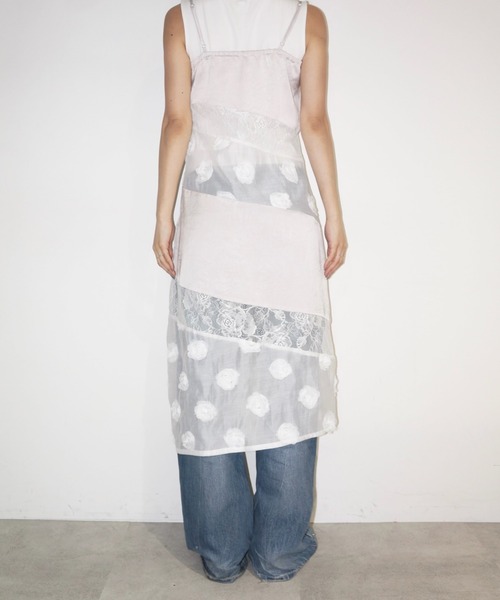 ホームスパン　homspun ギャザーパッチワークスカート　キャミワンピース ホームスパン homspun ギャザーパッチワークスカート キャミ