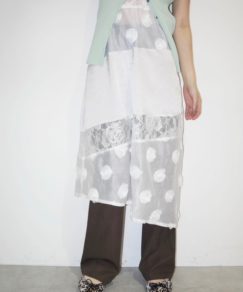 musubore(ムスボレ)の「patchwork lace camisole OP / パッチワークキャミワンピース(ワンピース・レディース・ブラック/ベージュ・FREE)」の20枚目の写真