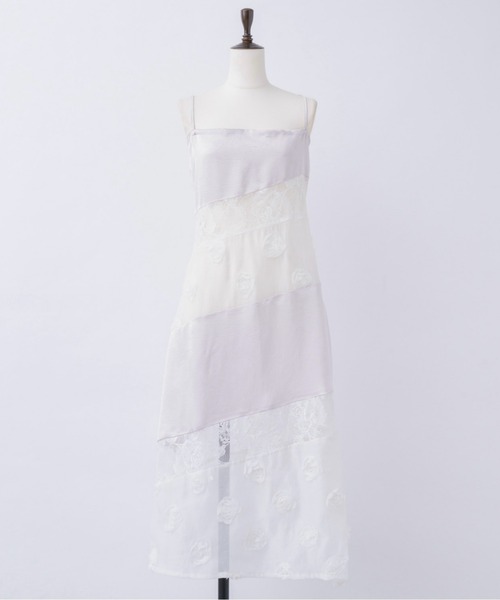 musubore(ムスボレ)の「patchwork lace camisole OP / パッチワークキャミワンピース(ワンピース・レディース・ブラック/ベージュ・FREE)」の10枚目の写真