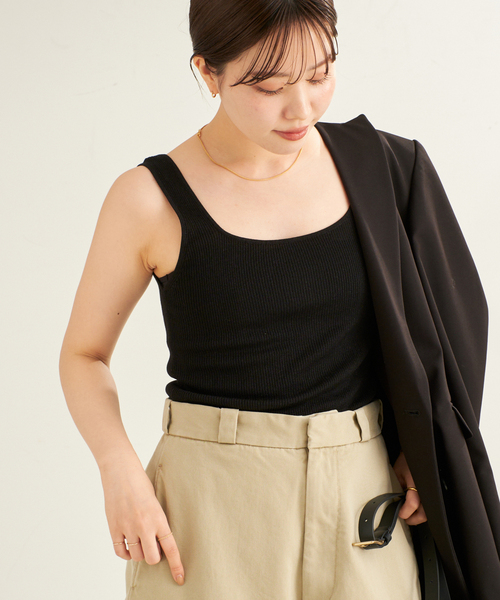 plage（プラージュ）の「LE PETIT PULLE / ル プティ プレ DELMA タンクトップ（タンクトップ・レディース・ブラック/ゴールド・FREE）」の8枚目の写真