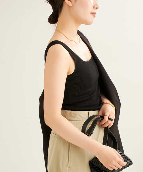 plage（プラージュ）の「LE PETIT PULLE / ル プティ プレ DELMA タンクトップ（タンクトップ・レディース・ブラック/ゴールド・FREE）」の9枚目の写真