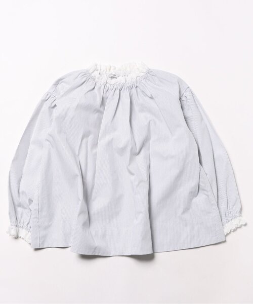 toi toi toi(トイトイトイ)の「【ジュニア】ぺシャラトップ(シャツ/ブラウス・キッズ・パープル/オフホワイト・120/130)」の2枚目の写真