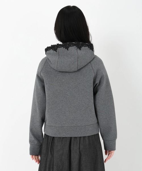 UNIVERVAL MUSE(ユニバーバル ミューズ)の「レース付フーディーパーカー カーディガン(カーディガン/ボレロ・レディース・ブラック/オフホワイト/グレー・2)」の14枚目の写真