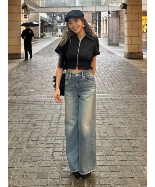 rienda（リエンダ）の「サイドVラインジャストウエストパンツ（デニムパンツ・レディース・ブルー/ライトブルー・MEDIUM/X-SMALL/SMALL）」の15枚目の写真