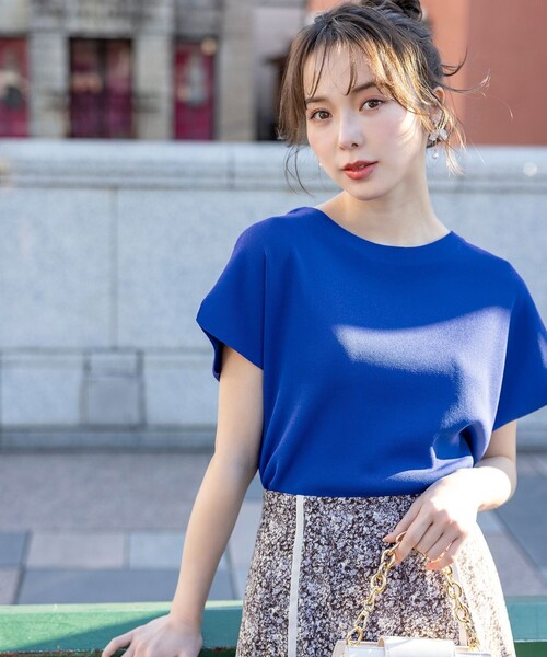 ANY SIS(エニィスィス)の「ビューティクール フレンチ ニットT(ニット/セーター・レディース・ライトグレー系2/ベージュ系2/レッド系/ネイビー系/ホワイト系/スカイブルー系/ライトイエロー系/ブルー系/ライトグレー系/ピンク系/ダークグリーン系/ダークブラウン系・2)」の9枚目の写真