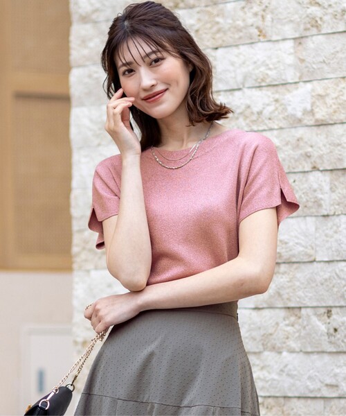 ANY SIS(エニィスィス)の「ビューティクール フレンチ ニットT(ニット/セーター・レディース・ライトグレー系2/ベージュ系2/レッド系/ネイビー系/ホワイト系/スカイブルー系/ライトイエロー系/ブルー系/ライトグレー系/ピンク系/ダークグリーン系/ダークブラウン系・2)」の11枚目の写真