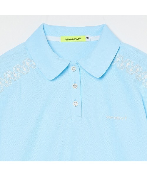 ブラウス シャツ 「VIVA HEART/GOLF」アイスタッチカノコレースプリント半袖シャツ レディース セール】【VIVA HEART/GOLF】アイスタッチカノコレースプリント