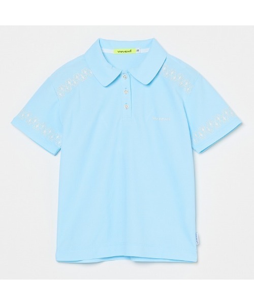 VIVA HEART(ビバハート)の「【VIVA HEART/GOLF】アイスタッチカノコレースプリント半袖シャツ(シャツ/ブラウス・レディース・ホワイト/ネイビー/サックスブルー・40)」の8枚目の写真