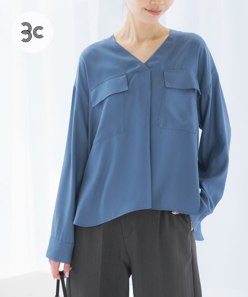 URBAN RESEARCH ROSSO / アーバンリサーチ ロッソ キュプラツイルVネックブラウス セール】キュプラツイルVネックブラウス（シャツ/ブラウス