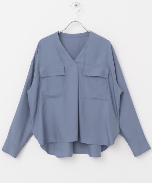 URBAN RESEARCH ROSSO / アーバンリサーチ ロッソ キュプラツイルVネックブラウス URBAN RESEARCH ROSSO WOMEN（アーバンリサーチ ロッソ）の