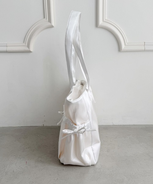 セール】メニーポケットリボンサテンバッグ（トートバッグ）｜Loueme