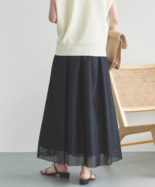 Doux archives（ドゥアルシーヴ）の「メッシュタックスカート（スカート・レディース・ホワイト/ブラック/カーキ・FREE）」の15枚目の写真