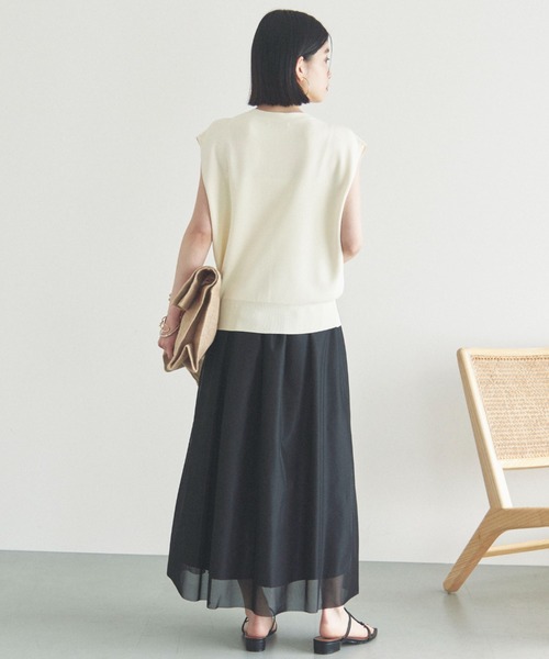 Doux archives（ドゥアルシーヴ）の「メッシュタックスカート（スカート・レディース・ホワイト/ブラック/カーキ・FREE）」の12枚目の写真