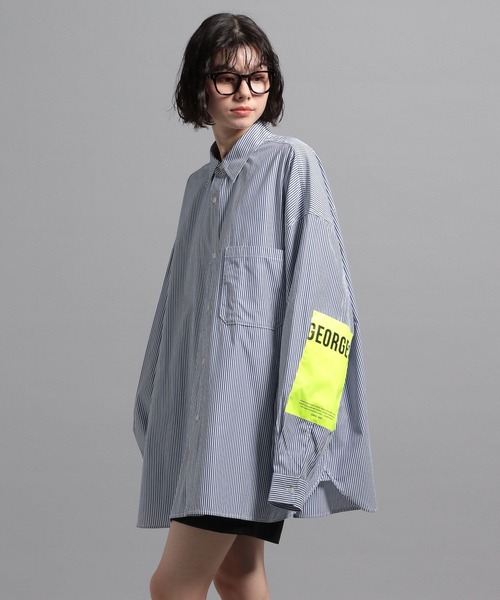 GEORGE'S（ジョージズ）の「ストライプBIGシャツ（シャツ/ブラウス・メンズ・ホワイト×ブルー/ホワイト×グレー・MEDIUM/LARGE）」の6枚目の写真