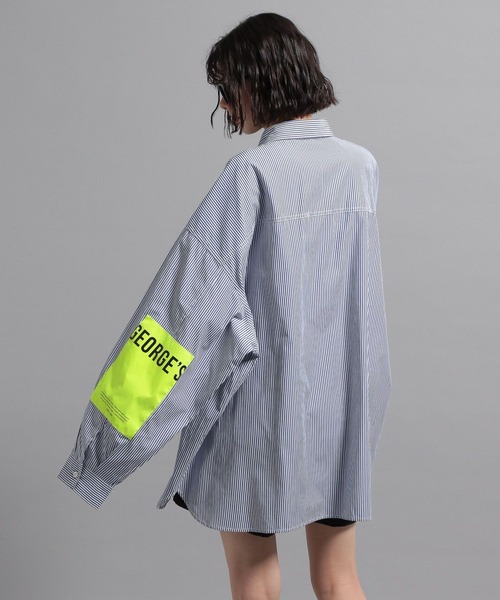 GEORGE'S（ジョージズ）の「ストライプBIGシャツ（シャツ/ブラウス・メンズ・ホワイト×ブルー/ホワイト×グレー・MEDIUM/LARGE）」の8枚目の写真