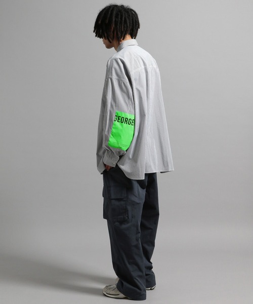 GEORGE'S（ジョージズ）の「ストライプBIGシャツ（シャツ/ブラウス・メンズ・ホワイト×ブルー/ホワイト×グレー・MEDIUM/LARGE）」の11枚目の写真