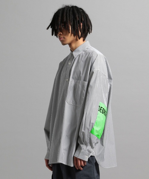 GEORGE'S（ジョージズ）の「ストライプBIGシャツ（シャツ/ブラウス・メンズ・ホワイト×ブルー/ホワイト×グレー・MEDIUM/LARGE）」の13枚目の写真