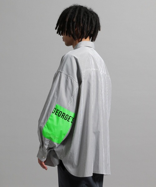 GEORGE'S（ジョージズ）の「ストライプBIGシャツ（シャツ/ブラウス・メンズ・ホワイト×ブルー/ホワイト×グレー・MEDIUM/LARGE）」の18枚目の写真
