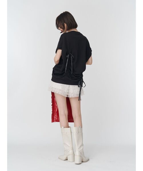 jouetie（ジュエティ）の「シャーリングリボンルーズプルオーバー（Tシャツ/カットソー・レディース・ブラック/ブルー/オフホワイト・MEDIUM）」の7枚目の写真