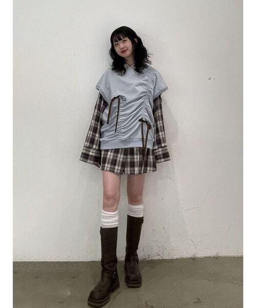 jouetie（ジュエティ）の「シャーリングリボンルーズプルオーバー（Tシャツ/カットソー・レディース・ブラック/ブルー/オフホワイト・MEDIUM）」の17枚目の写真