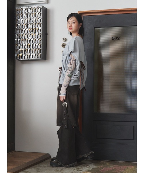 jouetie（ジュエティ）の「シャーリングリボンルーズプルオーバー（Tシャツ/カットソー・レディース・ブラック/ブルー/オフホワイト・MEDIUM）」の21枚目の写真