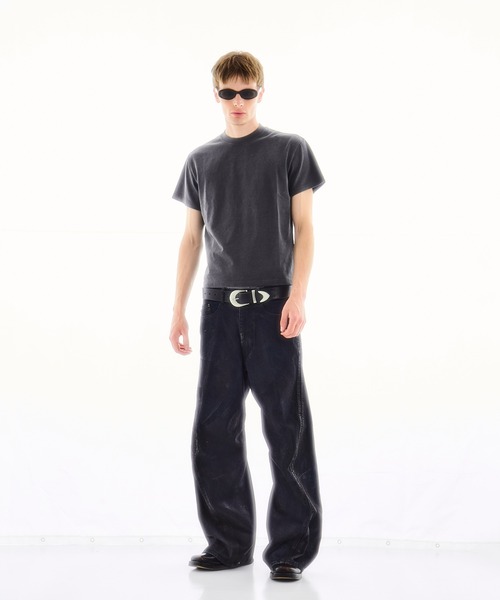 【NVRFRGT】 COATING 3D TWISTEDWIDELEGJEANS NVRFRGT（ネヴァーフォーゲット）3D TWISTED WIDE LEG JEANS