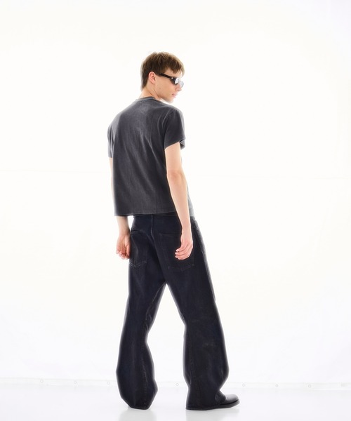 【NVRFRGT】 COATING 3D TWISTEDWIDELEGJEANS NVRFRGT（ネヴァーフォーゲット）3D TWISTED WIDE LEG JEANS