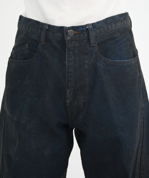【NVRFRGT】 COATING 3D TWISTEDWIDELEGJEANS 別注 COATING 3D TWISTED WIDE LEG JEANS（デニムパンツ）｜NVRFRGT