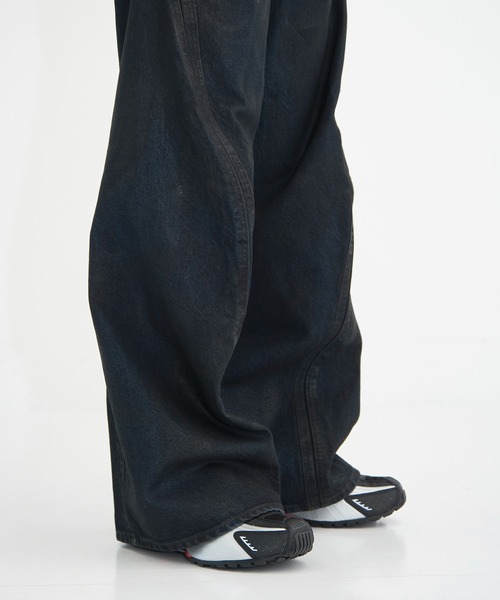 パンツ NVRFGT gimmick denim black セール】Gimmick chemical denim pants/ギミックケミカルデニムパンツ