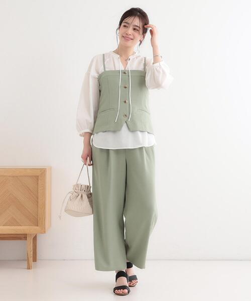 DRESKIP(ドレスキップ)の「【セットアップ可】麻調イージーワイドパンツ(その他パンツ・レディース・ナチュラル/グリーン系/ネイビー・03/04/01/02)」の20枚目の写真