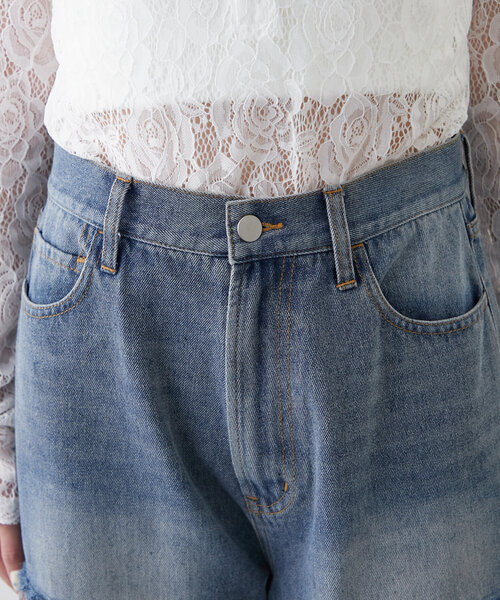 mline（エムライン）の「[mline]レイヤードデニム（デニムパンツ・レディース・ブラック・2/1）」の13枚目の写真