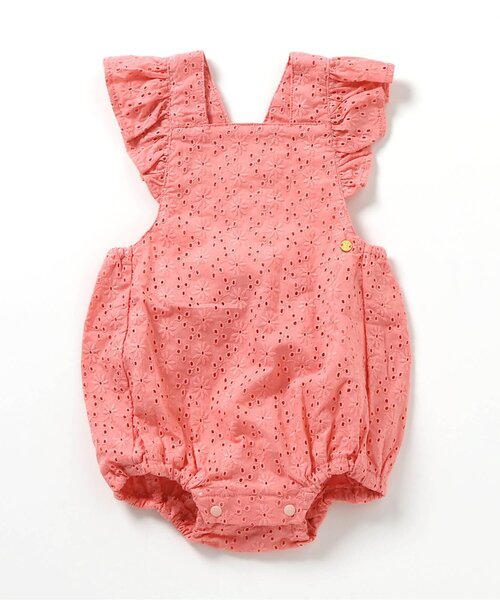 apres les cours（アプレレクール）の「レースサロペット（その他ベビーウェア・キッズ・ミント/ピンク・70/80）」の2枚目の写真