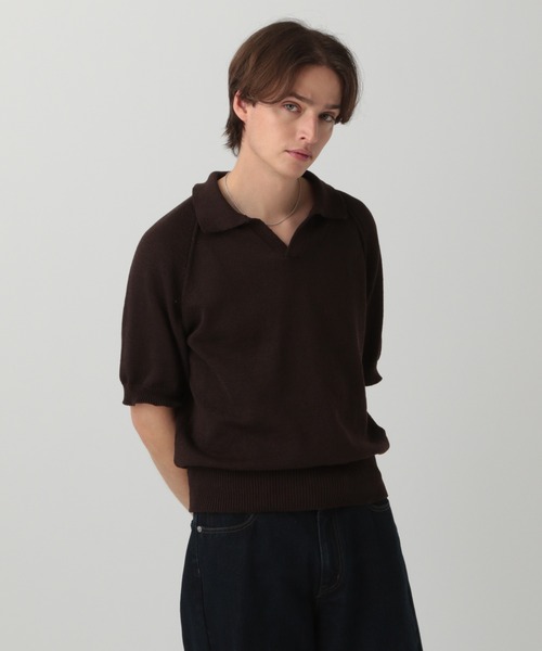LURAKU】dry touch knit polo shirt / ドライタッチニット