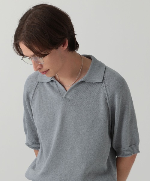 LURAKU】dry touch knit polo shirt / ドライタッチニット