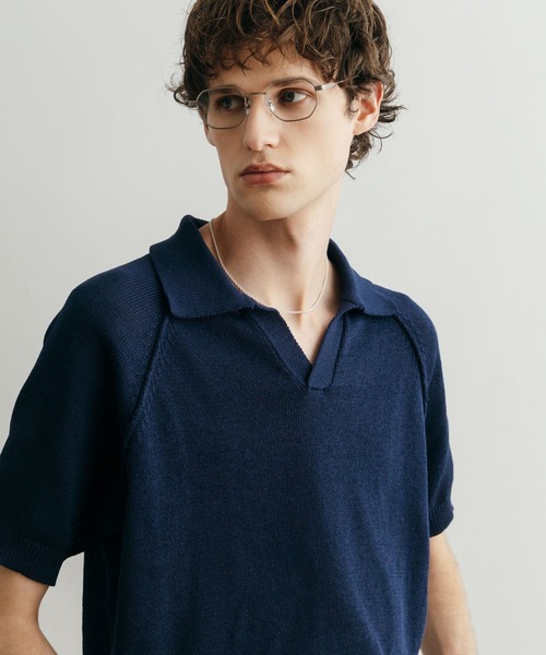 LURAKU】Dry Touch Knit Polo Shirt / ドライタッチニットポロシャツ