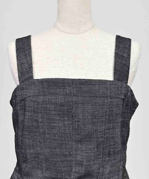 PICCIN PERLA(ピッチンペルラ)の「ペプラムリネンビスチェ(キャミソール・レディース・ブルー/ブラック・M)」の10枚目の写真