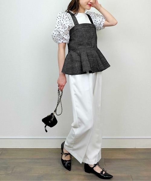 PICCIN PERLA(ピッチンペルラ)の「ペプラムリネンビスチェ(キャミソール・レディース・ブルー/ブラック・M)」の22枚目の写真