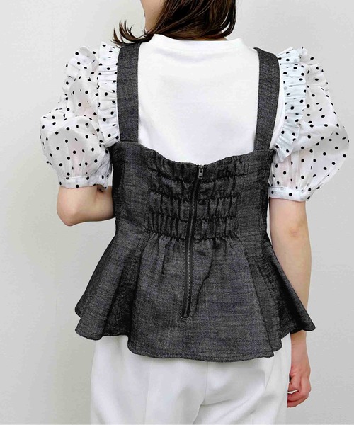 PICCIN PERLA(ピッチンペルラ)の「ペプラムリネンビスチェ(キャミソール・レディース・ブルー/ブラック・M)」の19枚目の写真