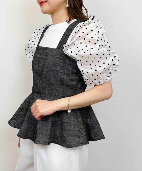 PICCIN PERLA(ピッチンペルラ)の「ペプラムリネンビスチェ(キャミソール・レディース・ブルー/ブラック・M)」の20枚目の写真