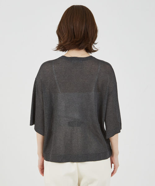 abahouse mavie（アバハウスマヴィ）の「シアーニットプルオーバー/夏服（ニット/セーター・レディース・オフホワイト/チャコールグレー/ピンク/ベージュ・フリー）」の14枚目の写真