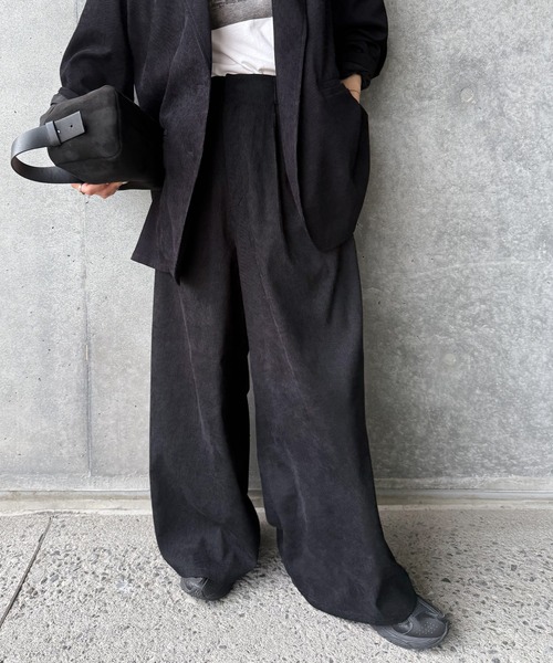 セール】コーデュロイワイドストレートスラックス（スラックス