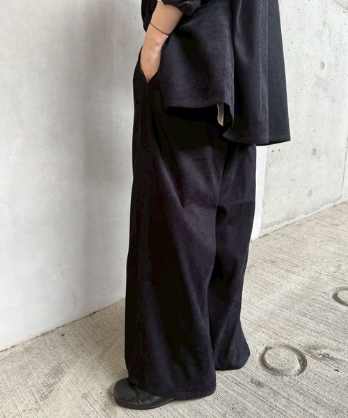 セール】コーデュロイワイドストレートスラックス（スラックス