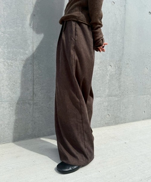コーデュロイワイドストレートスラックス（スラックス）｜select