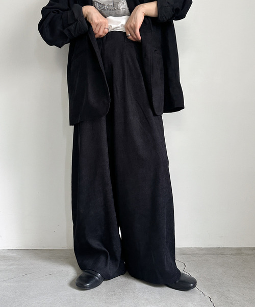 セール】コーデュロイワイドストレートスラックス（スラックス