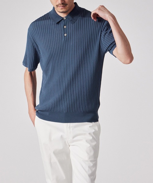 Paul Smith(ポールスミス)の「ワイドリブ 半袖ニットポロ / 153400 267Z(ニット/セーター・メンズ・インディゴブルー/ピンク/ブラック・LARGE/MEDIUM/X-LARGE)」の14枚目の写真