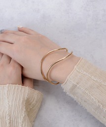 ゴールド 二連バングル ゴールドジャパン GOLDJAPAN 2連チェーン付きバングル （マット